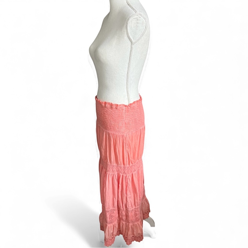 Raviya peach coral maxi skirt boho Whimsygoth Fairycore feminine western - Picture 2 of 9
